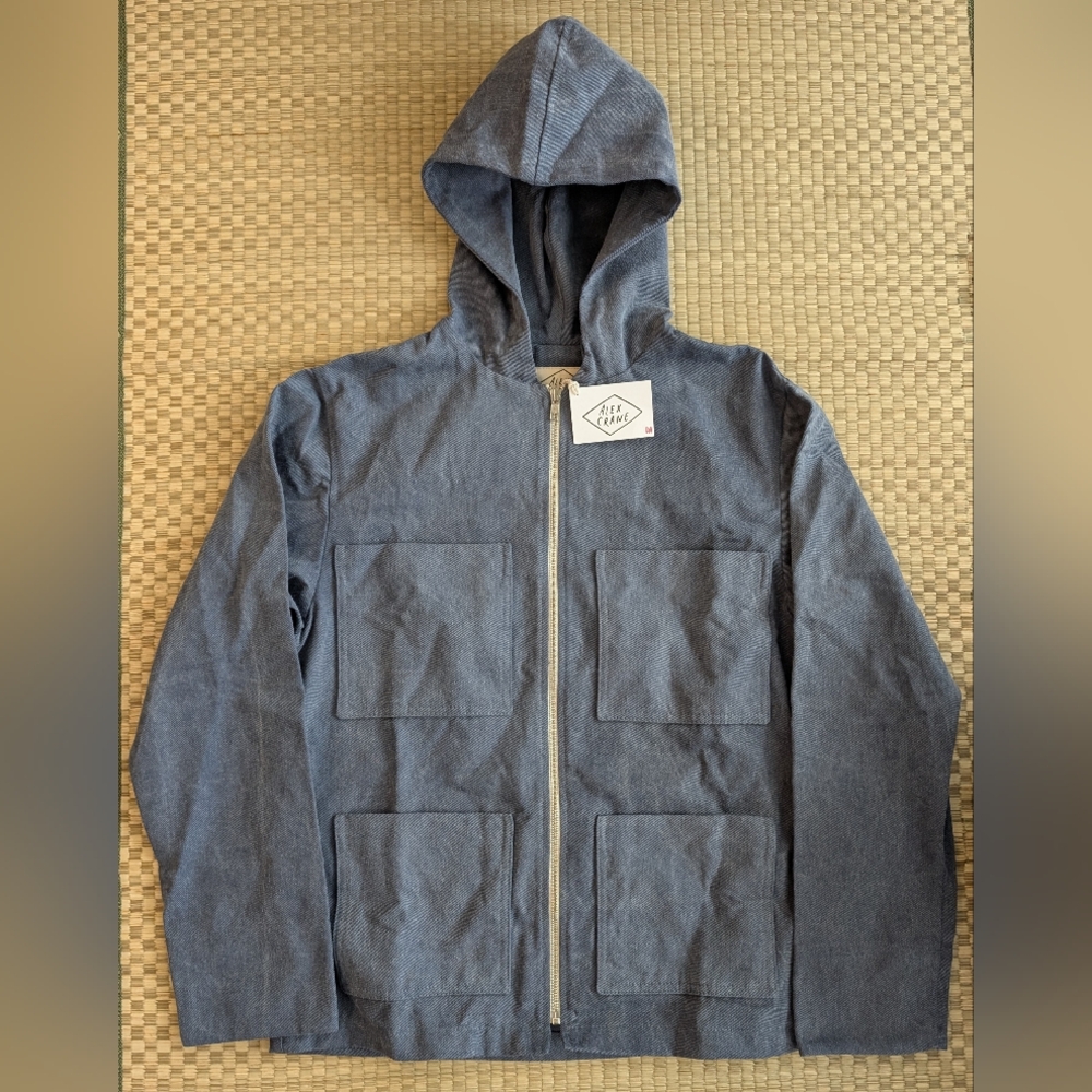 NWT Alex Crane Bight Jacket Ocean 100% Cotton Men's Size Medium Made in USA